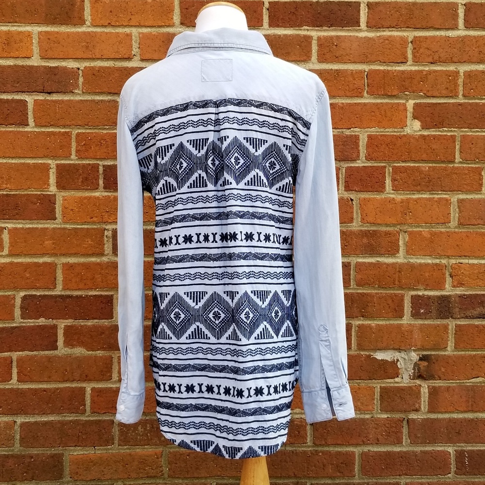 Rails Button-Down Embroidered Chambray Top - Picture 3 of 5